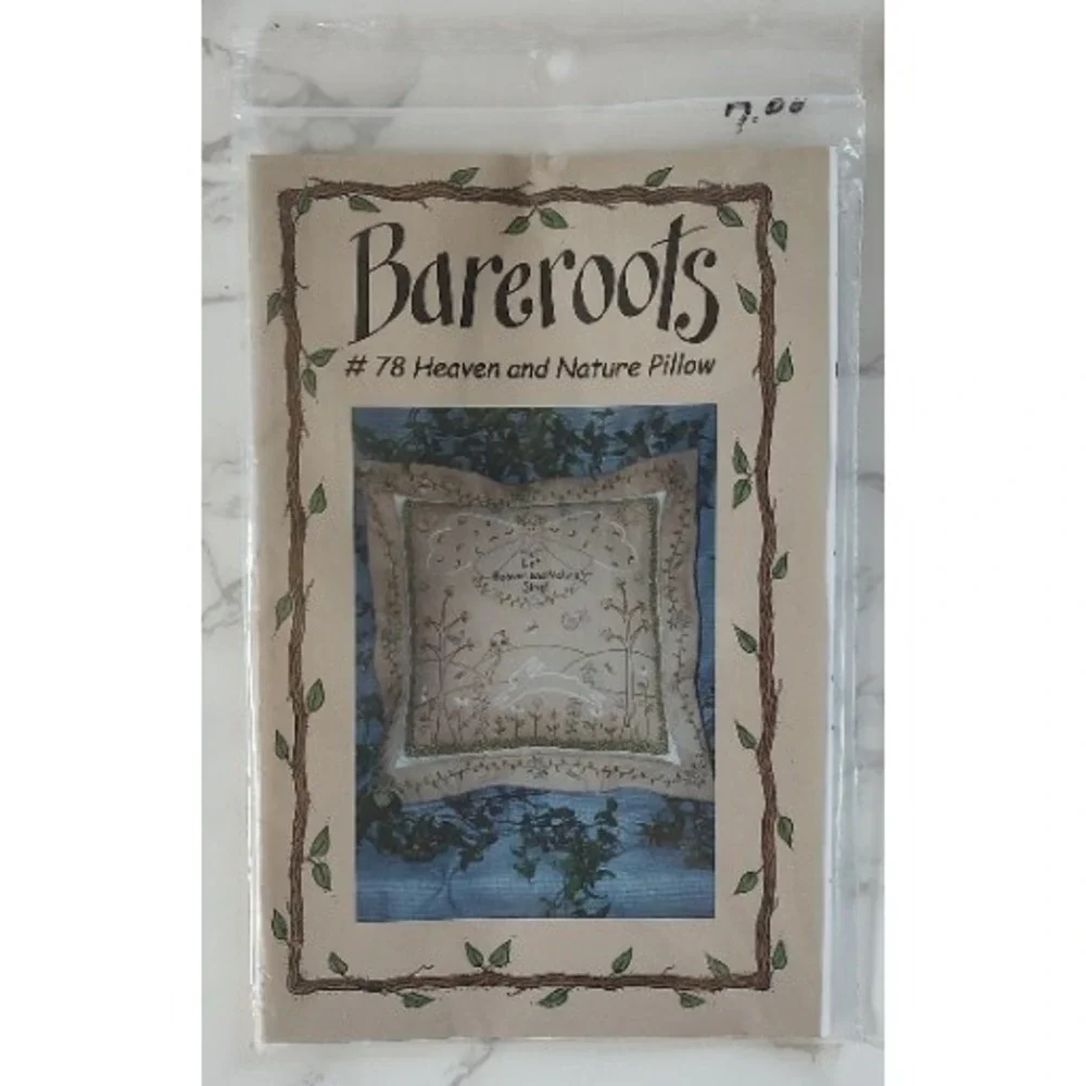 BAREROOTS PATTERN #78 HEAVEN AND NATURE Embroidered Pillow Pattern P75